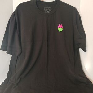 MEOW WOLF  Women's Black T-Shirt w/Graphic Neon Design 2XL